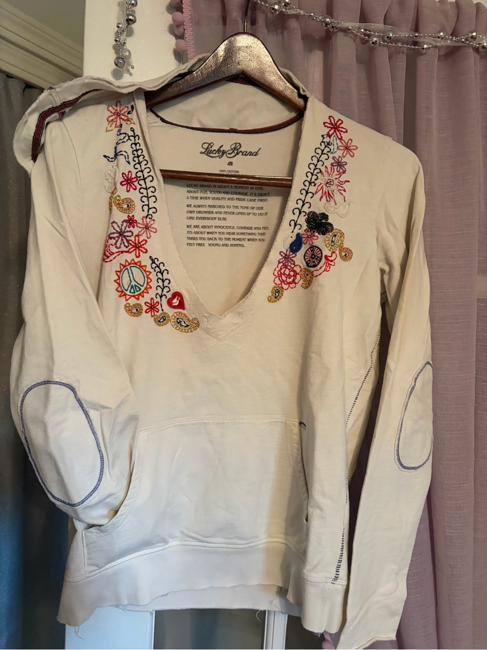 VINTAGE Y2K Lucky Brand Embroidered Hoodie